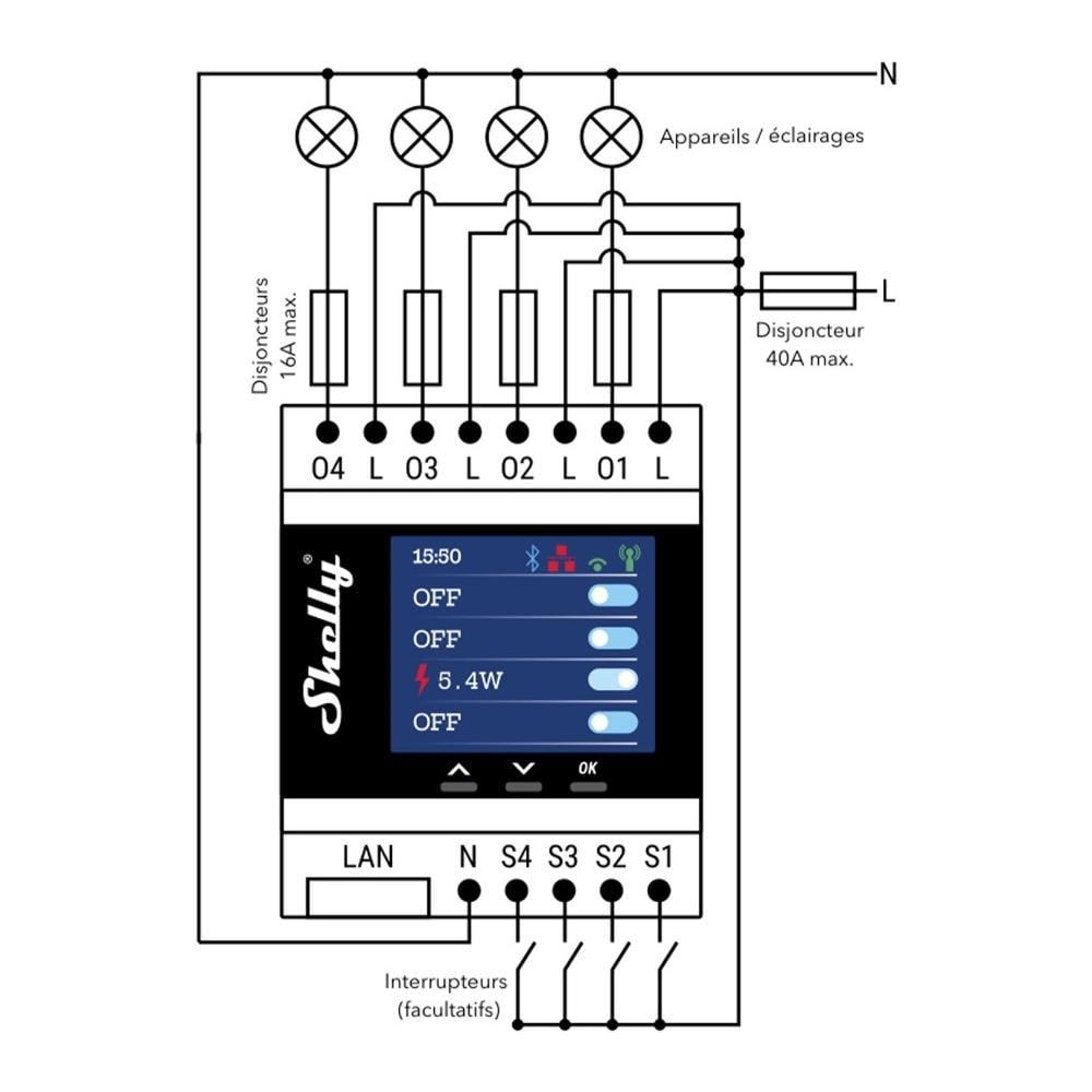 Shelly Pro 3EM Switch - Controllo Energia Domotica Casa