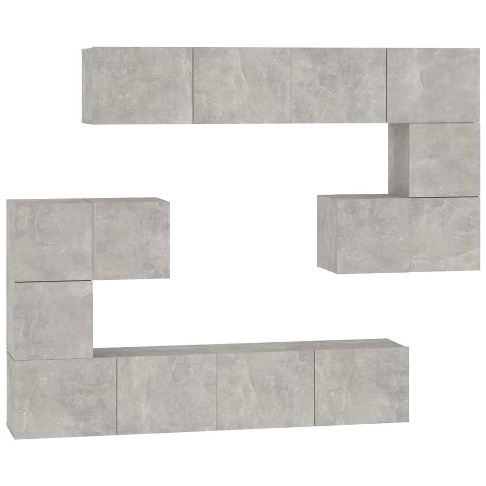 Mobile Porta Tv A Parete Grigio Cemento In Legno Multistrato - Foto 2