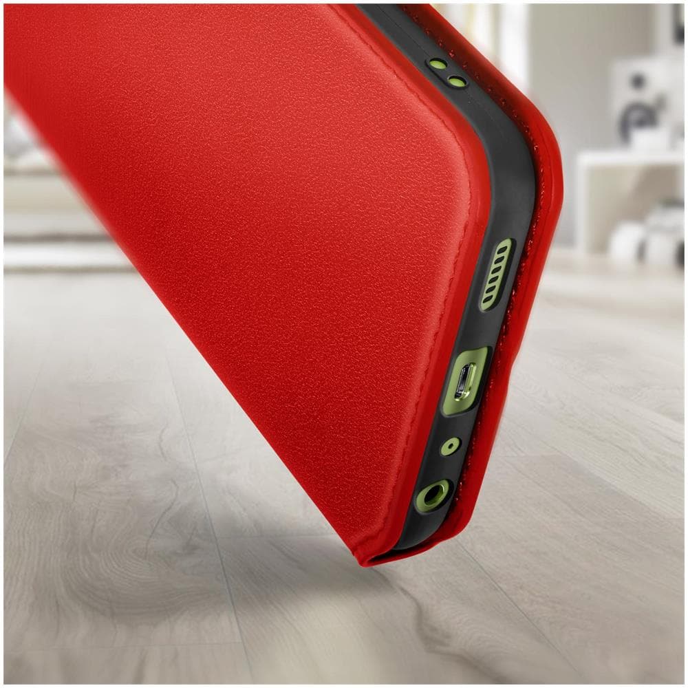 Custodia Per Samsung A14 5g E 4g Portafoglio Funzione Supporto Video Rossa - Foto 5