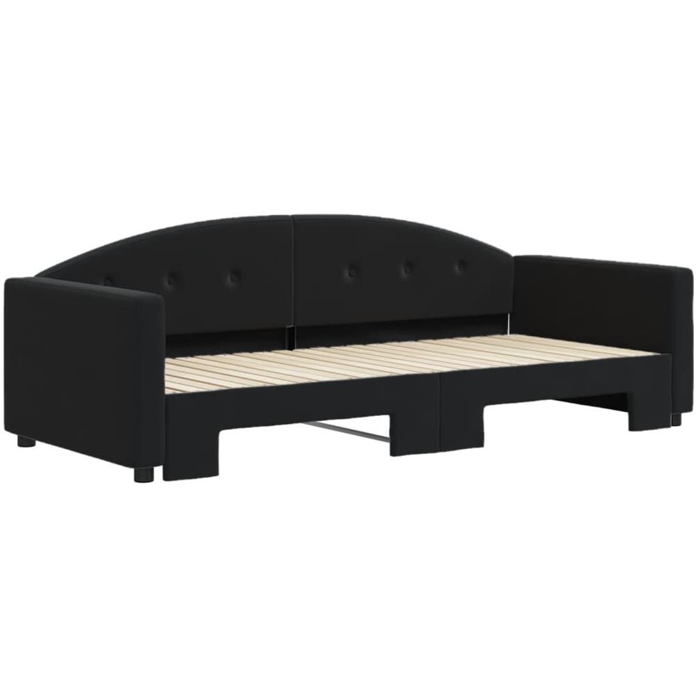 Divano Letto Con Letto Estraibile Nero 90x200 Cm In Velluto - Foto 3