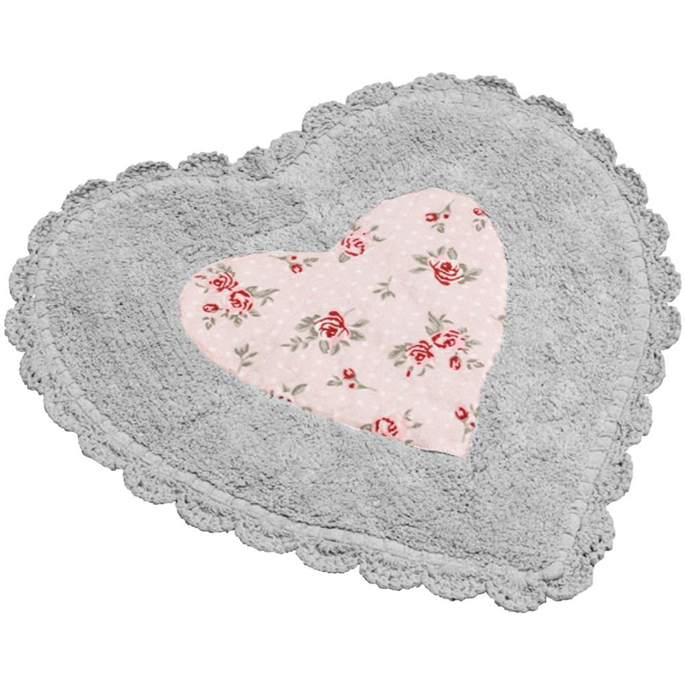 Tappeto Bagno Doccia Spugna Tappetino Assorbente Cotone Pelo Corto Mod. Vie En Rose Vie En Rose Grigio - Foto 1
