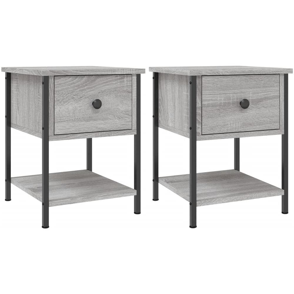 Comodini 2 Pz Grigio Sonoma 34x35,5x45 Cm In Legno Multistrato - Foto 2