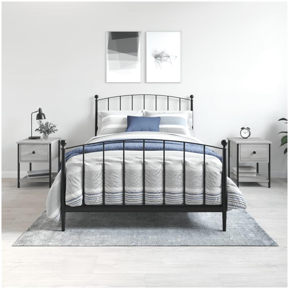 Comodini 2 Pz Grigio Sonoma 34x35,5x45 Cm In Legno Multistrato - Foto 1