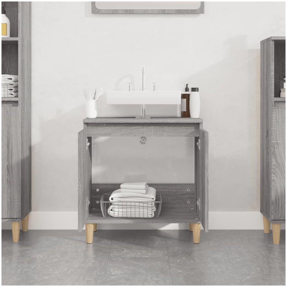 Mobile Lavabo Grigio Sonoma 58x33x60 Cm In Legno Multistrato - Foto 3