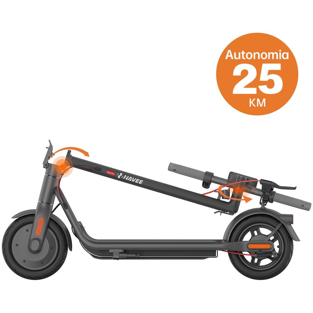 Monopattino V25i PRO con Velocità Massima 20 km /h Autonomia 25 km Capacità Massima di Carico 100 Kg Potenza 600 W Colore Nero - Foto 2
