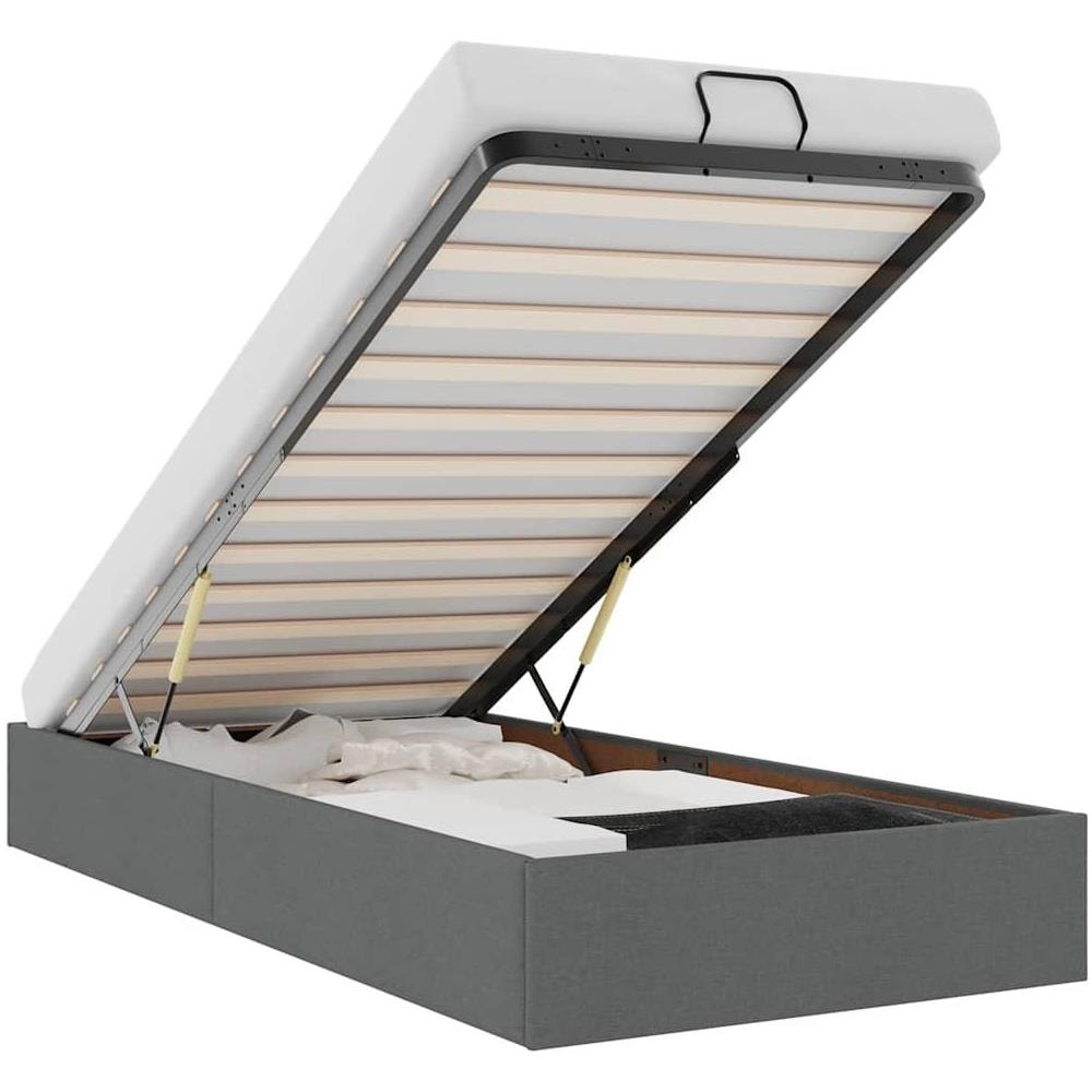 Struttura Letto Pouf senza Materasso 90x190 cm in Tessuto - Foto 1