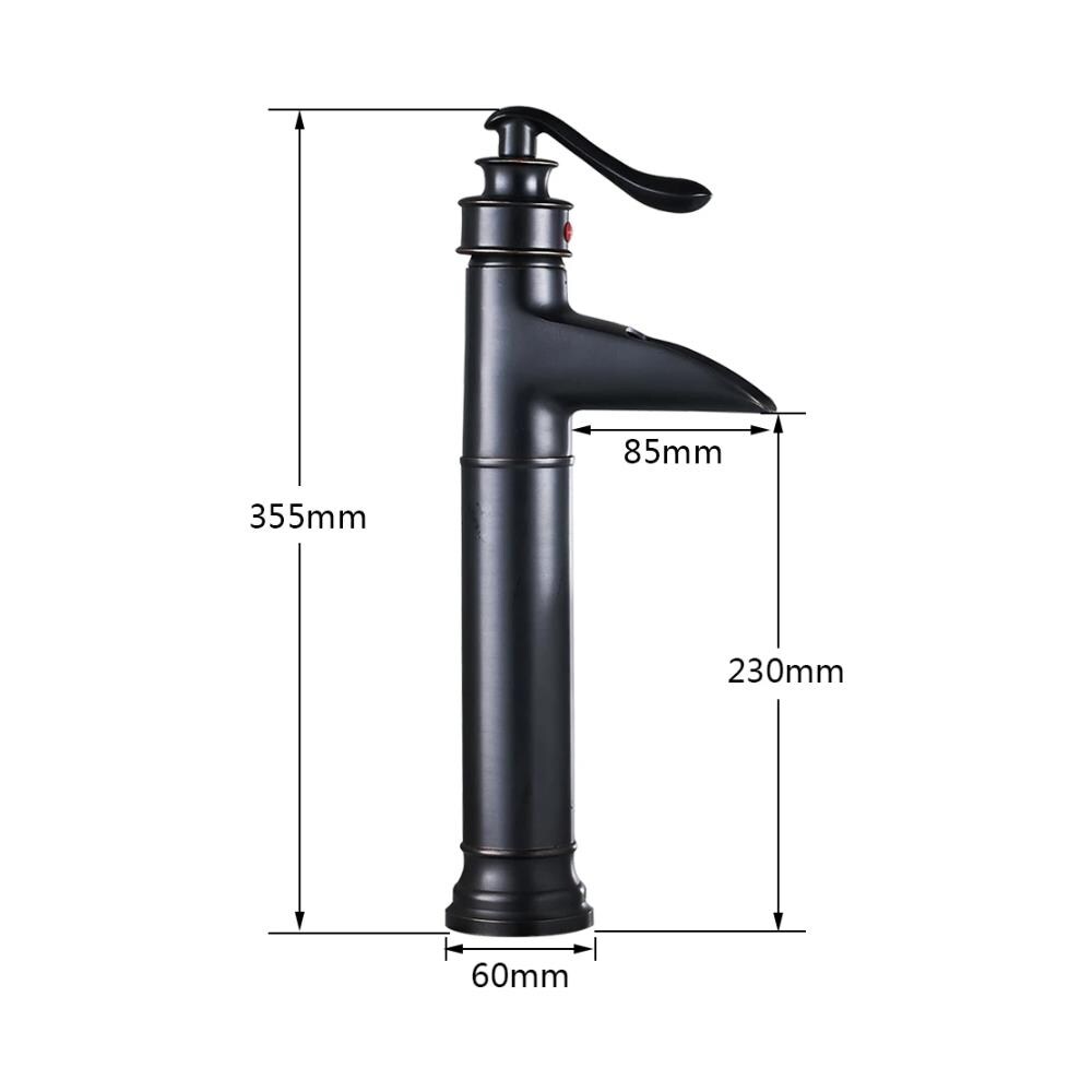 Rubinetto per lavabo da bagno, Blackswan, tipo M55, modello nero anticato, misura 35,5 cm - Foto 4