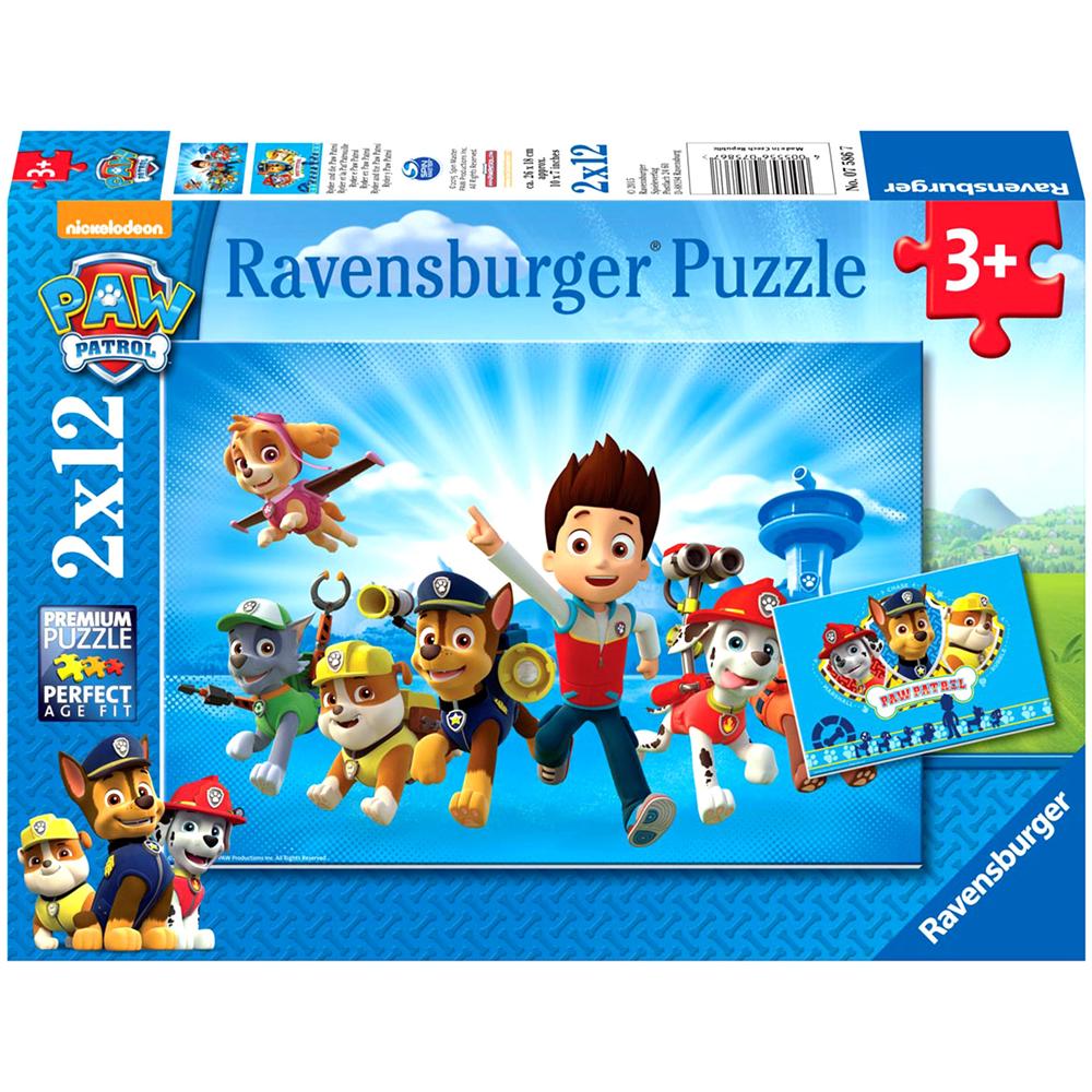 Set 2 Puzzle Paw Patrol Cm 26 X 18 - 12 Pezzi Per Bambini Età  3 Anni - Foto 1