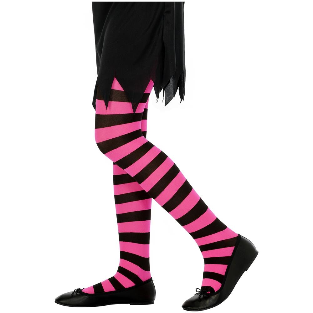 Collant A Righe Rosa E Nere Per Bambina 1 A 3 Anni - Foto 1
