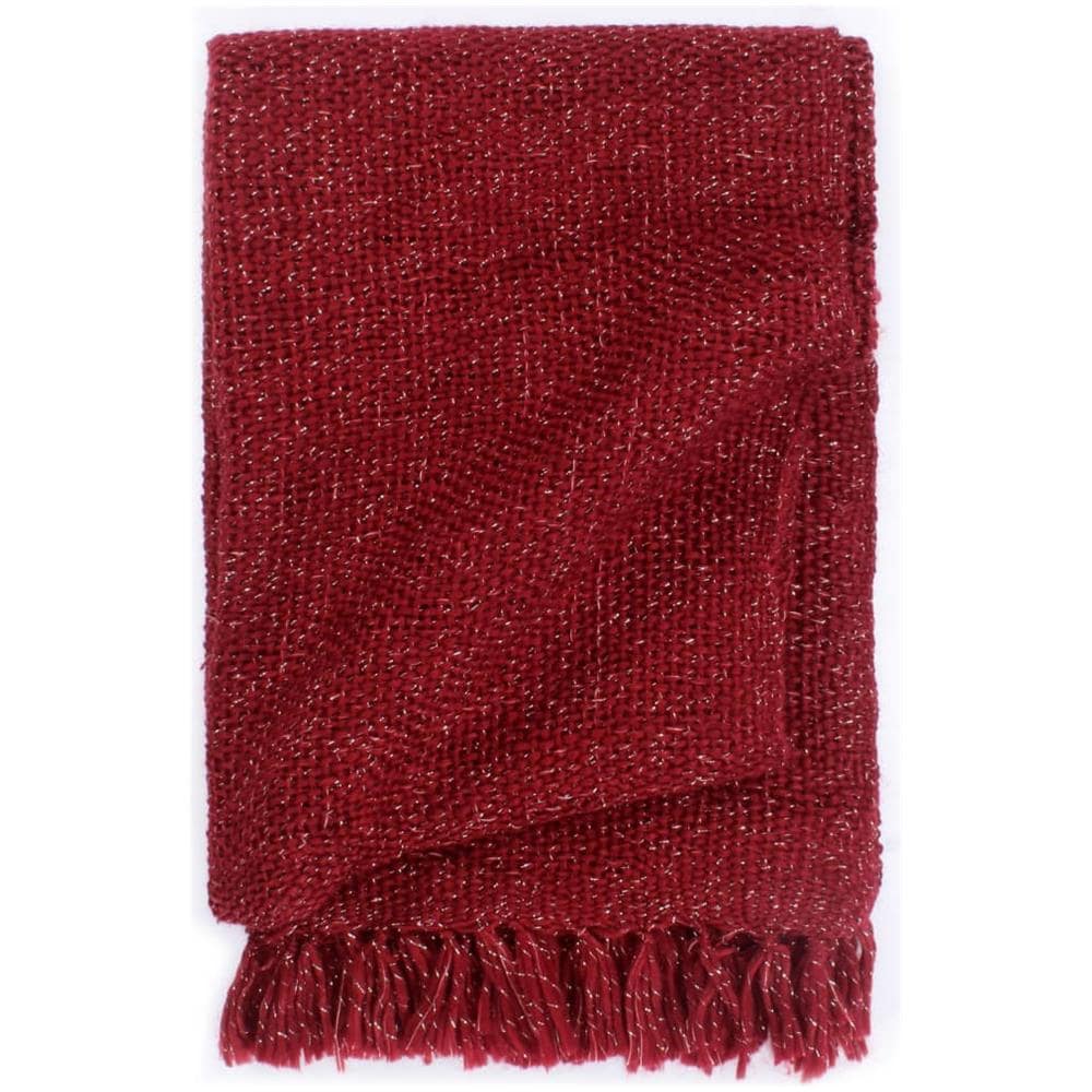 Copriletto Con Lurex 220x250 Cm Rosso Borgogna - Foto 1