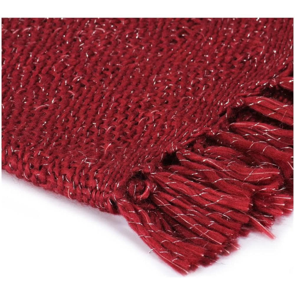 Copriletto Con Lurex 220x250 Cm Rosso Borgogna - Foto 5