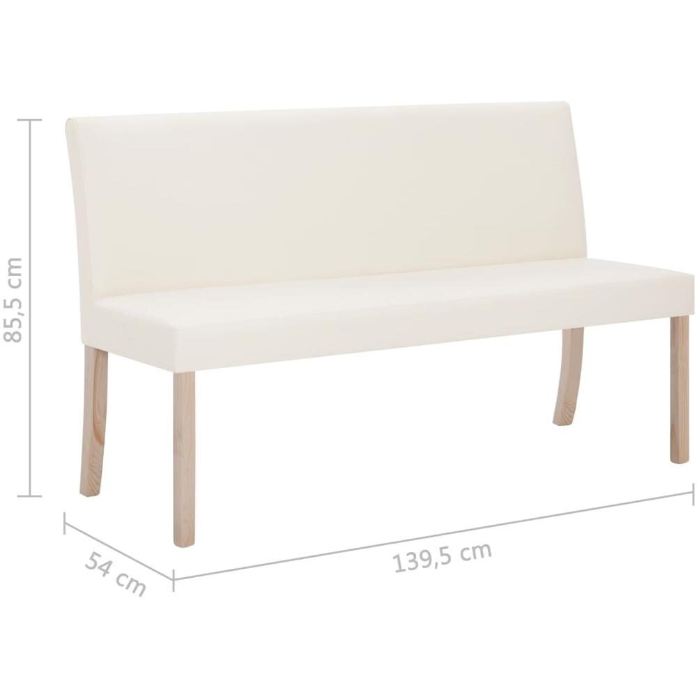 Panca 139,5 Cm Crema In Similpelle - Foto 8