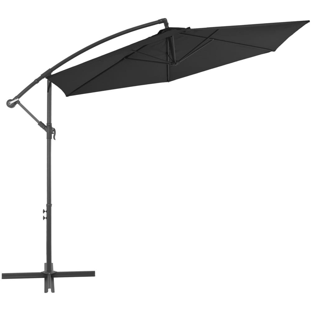Ombrellone A Sbalzo Con Palo In Alluminio 300 Cm Nero - Foto 2