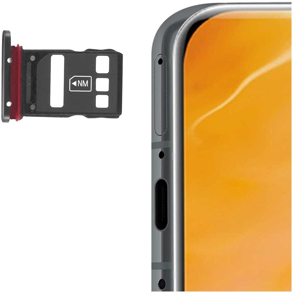 Alloggio Sim Huawei P40 / P40 Pro Supporto Scheda Sim + Nano Memory Card - Nero - Foto 2