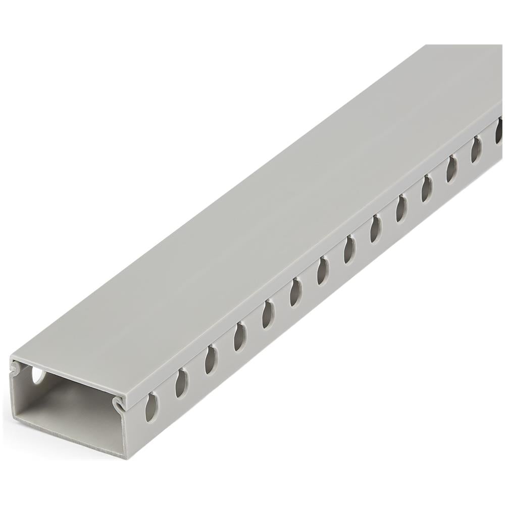 Canalina di cablaggio cavi scanalata con coperchio, 50mm P x 25mm H - 2m L - 8mm, canalina passacavi in PVC per cavo di rete / canaline a parete, massimo 25 cavi, certificata UL - Foto 1