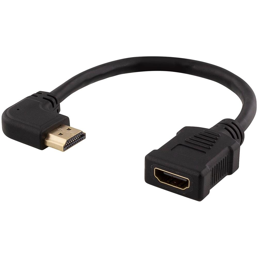 Adattatore Hdmi Flessibile, 0,2 M, Angolato A Destra, Hdmi M / F, Uhd, En - Foto 1