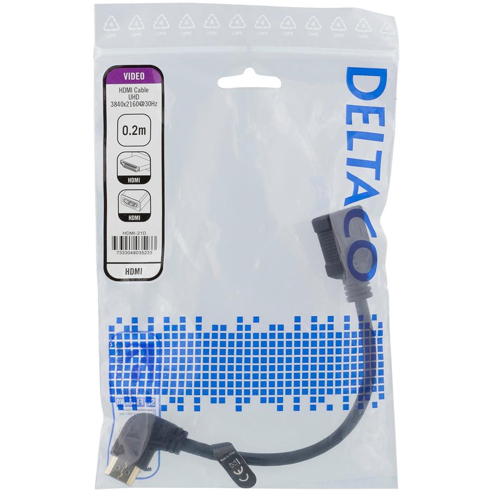 Adattatore Hdmi Flessibile, 0,2 M, Angolato A Destra, Hdmi M / F, Uhd, En - Foto 2