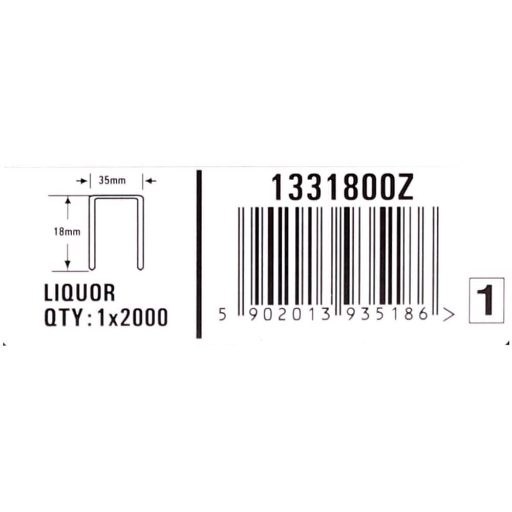 Punti Per Cartone 18 Mm Liquor - 2000 Pezzi Per Graffettatrice Dsa-3522-e / Ds-3519-e / Dsa-3519-e / Dsa3522-e / Ms-3519-e (1331800z) - Foto 1