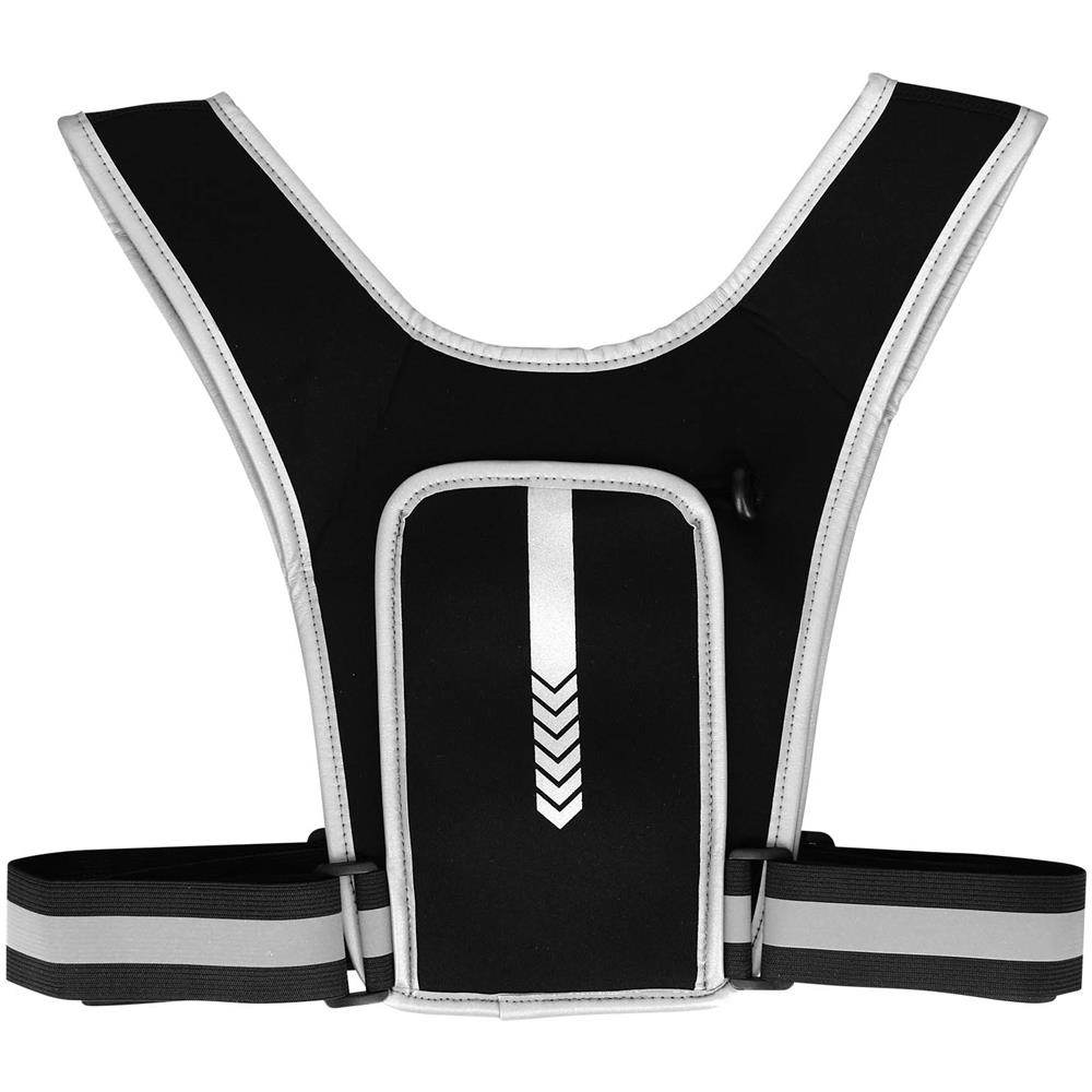 Gilet Banda Riflettente Porta-telefono Scomparto Anteriore E Posteriore Nero - Foto 1