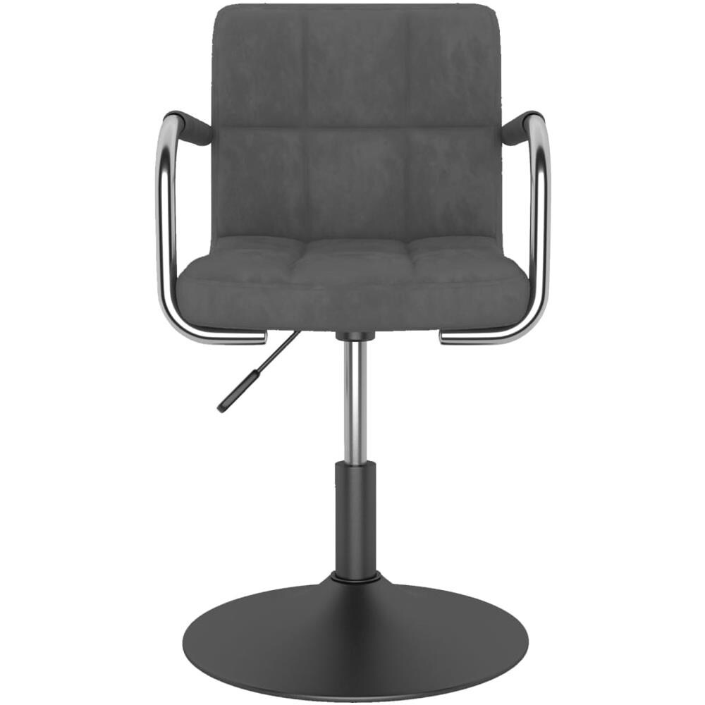 Sedia Da Pranzo Grigio Scuro In Velluto - Foto 2