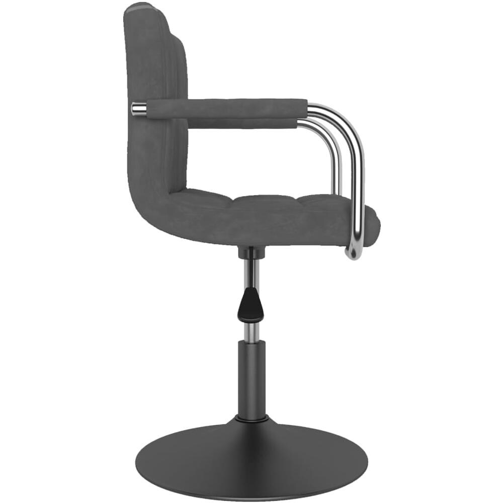 Sedia Da Pranzo Grigio Scuro In Velluto - Foto 3