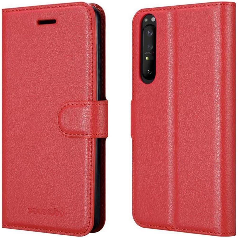 Custodia Compatibile Con Sony Xperia 1 Ii (2. Version) In Rosso Carminio - Coperchio Protettiva Con Chiusura Magnetica, Funzione Stand E Tasca Per Le Carte - Foto 8