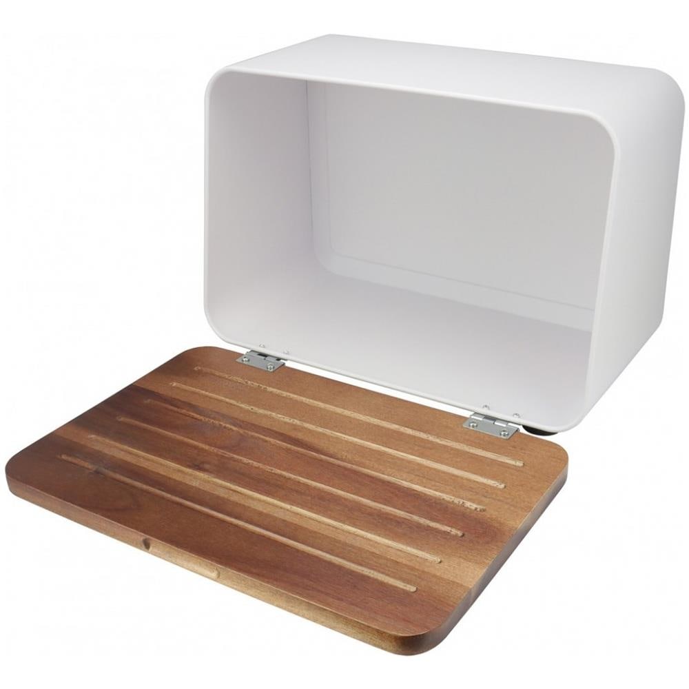 Pane In Acciaio Con Coperchio In Acacia Husla 73937 - Foto 2