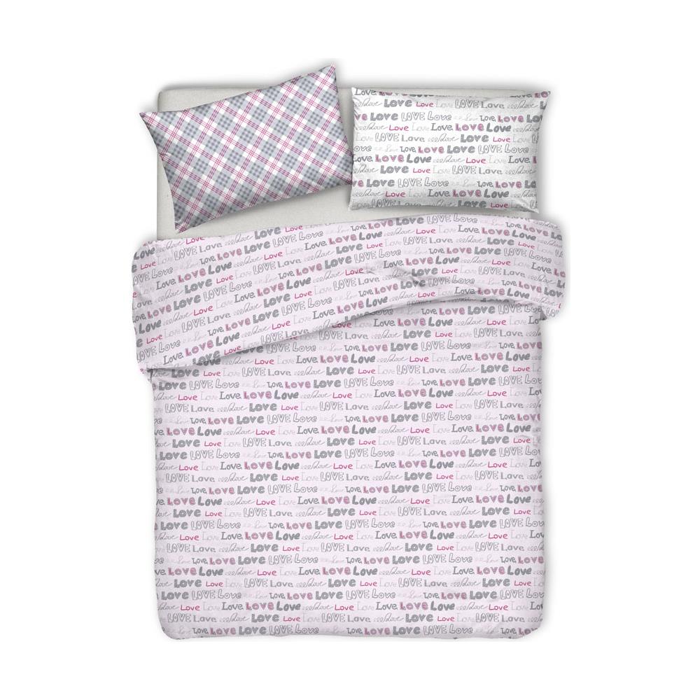 Copriletto Piquet Primavera Estate 100% Cotone Disegno Love Love Cuori Singolo Rosa - Foto 1