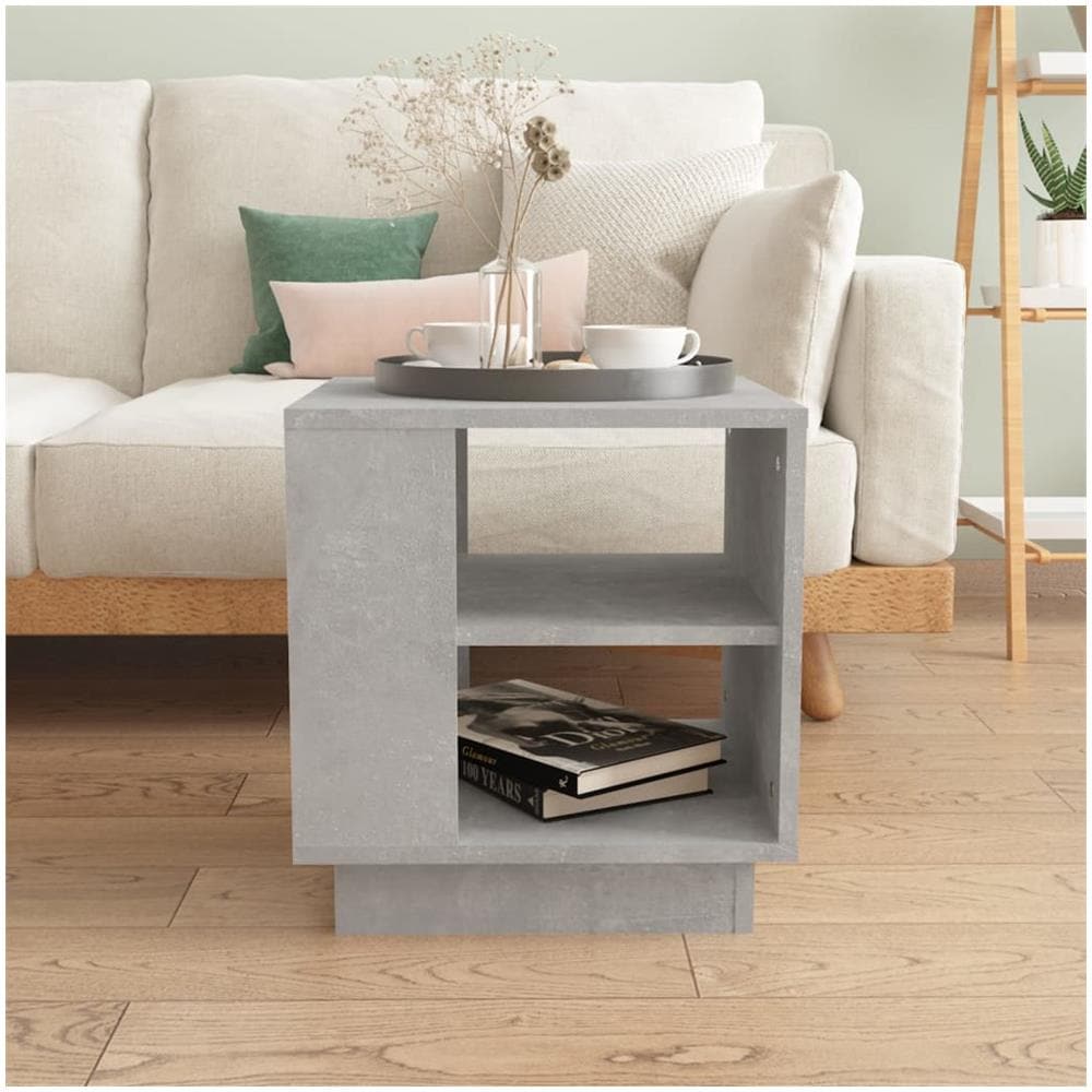 Tavolino Salotto Grigio Cemento 40x40x43 Cm Legno Multistrato - Foto 3