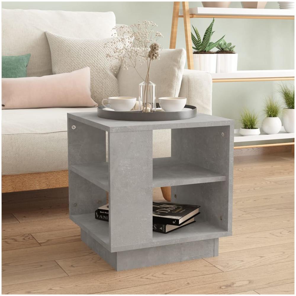 Tavolino Salotto Grigio Cemento 40x40x43 Cm Legno Multistrato - Foto 1