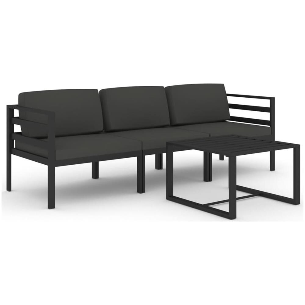 Set Divani Da Giardino 4 Pz Con Cuscini In Alluminio Antracite - Foto 2