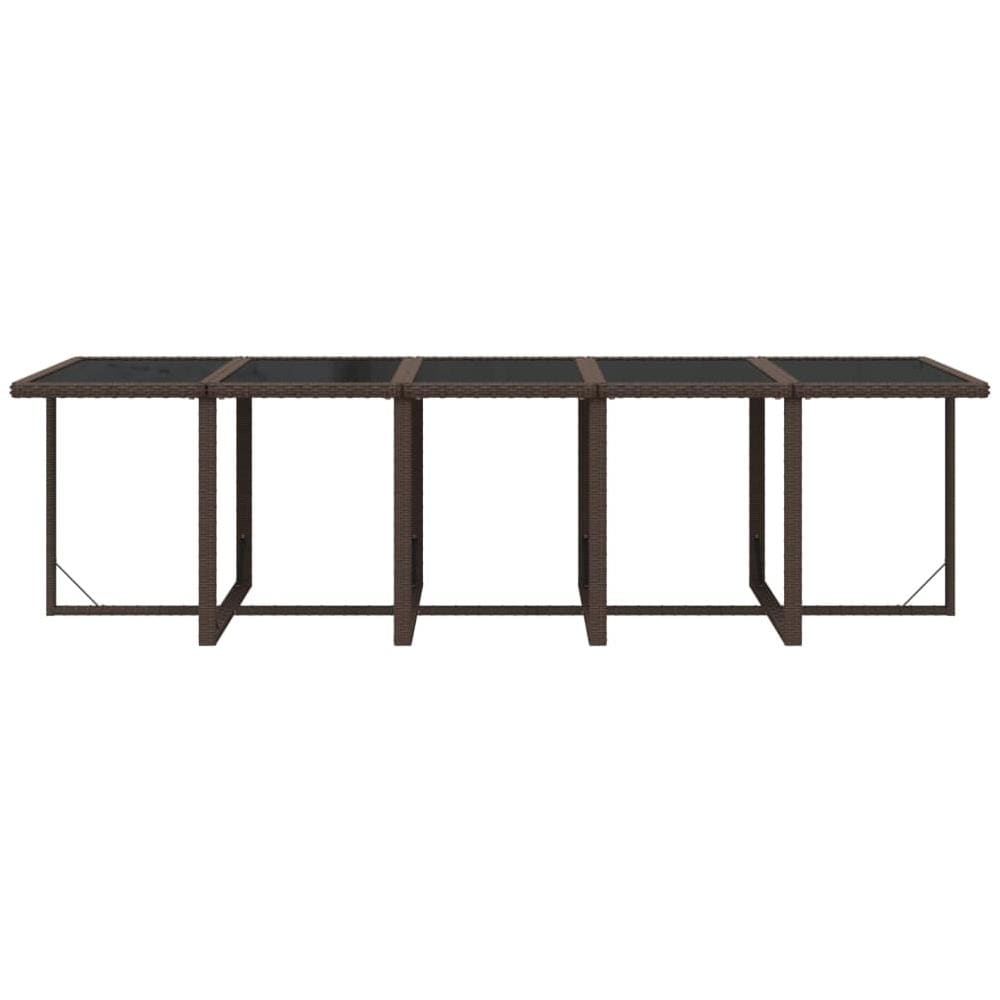 Set Da Pranzo Per Giardino 11 Pz Con Cuscini Polyrattan Marrone - Foto 7