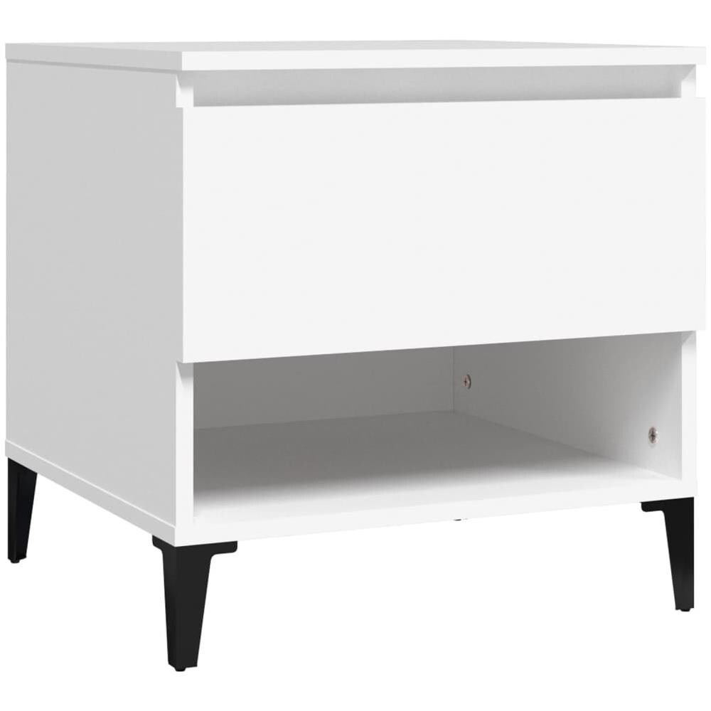 Tavolino Bianco 50x46x50 Cm In Legno Multistrato - Foto 2