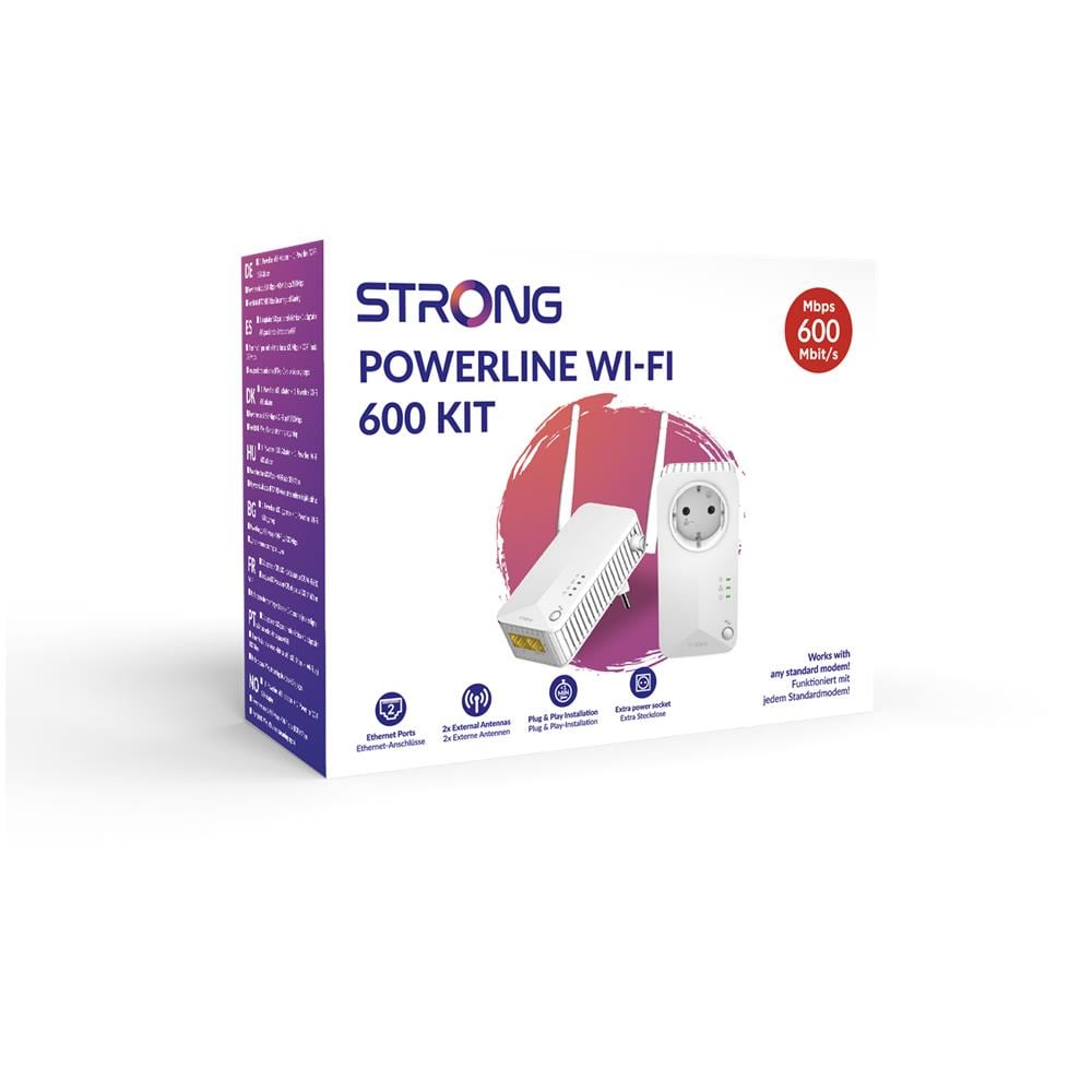 Powerline Wi-Fi 600 Kit V2 Range di 300 metri Plug & Play - Foto 2