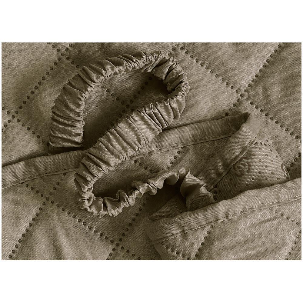 Copridivano Antimacchia Antiscivolo Trapuntato Impermeabile Pitonato Imperiale 4 Posti Tortora - Foto 4