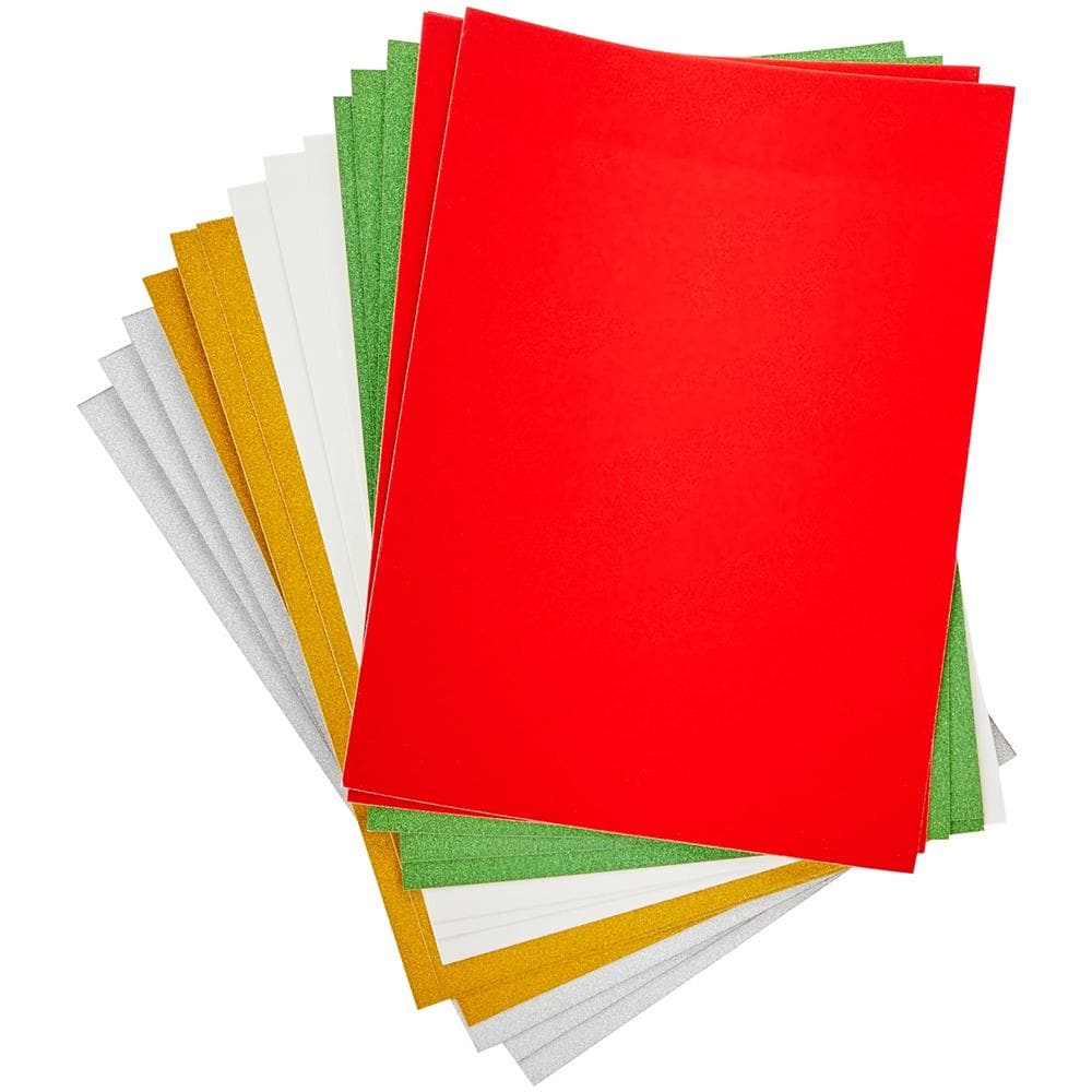 Aw919 Biglietto Natalizio Glitterato A4 - Confezione Da 15, Arti E Artigianato Festivi, Forniture Per Artigianato Natalizio - Foto 1