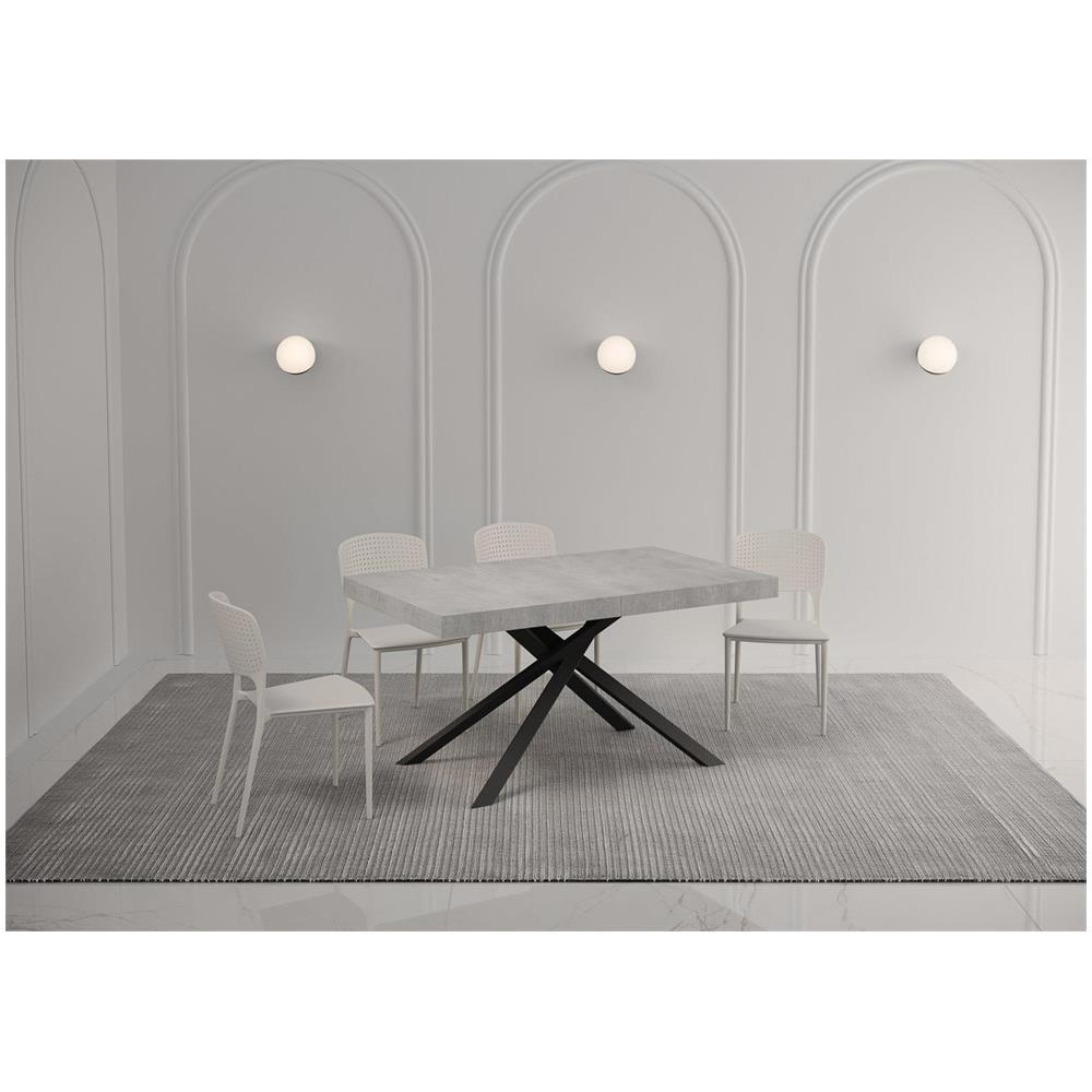 Tavolo allungabile 80x140/224 cm Karida cemento gambe antracite - Foto 2