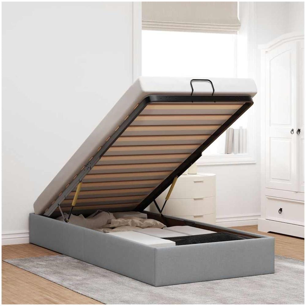 Struttura Letto Pouf senza Materasso 90x200 cm in Tessuto - Foto 2