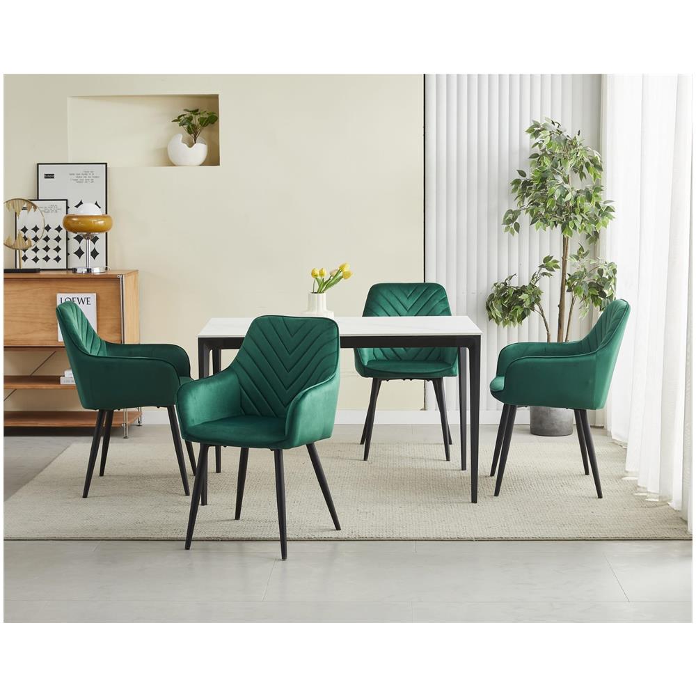 Sedia WAAV - Elegante velluto blu navy per soggiorno e cucina x 2 - Foto 9