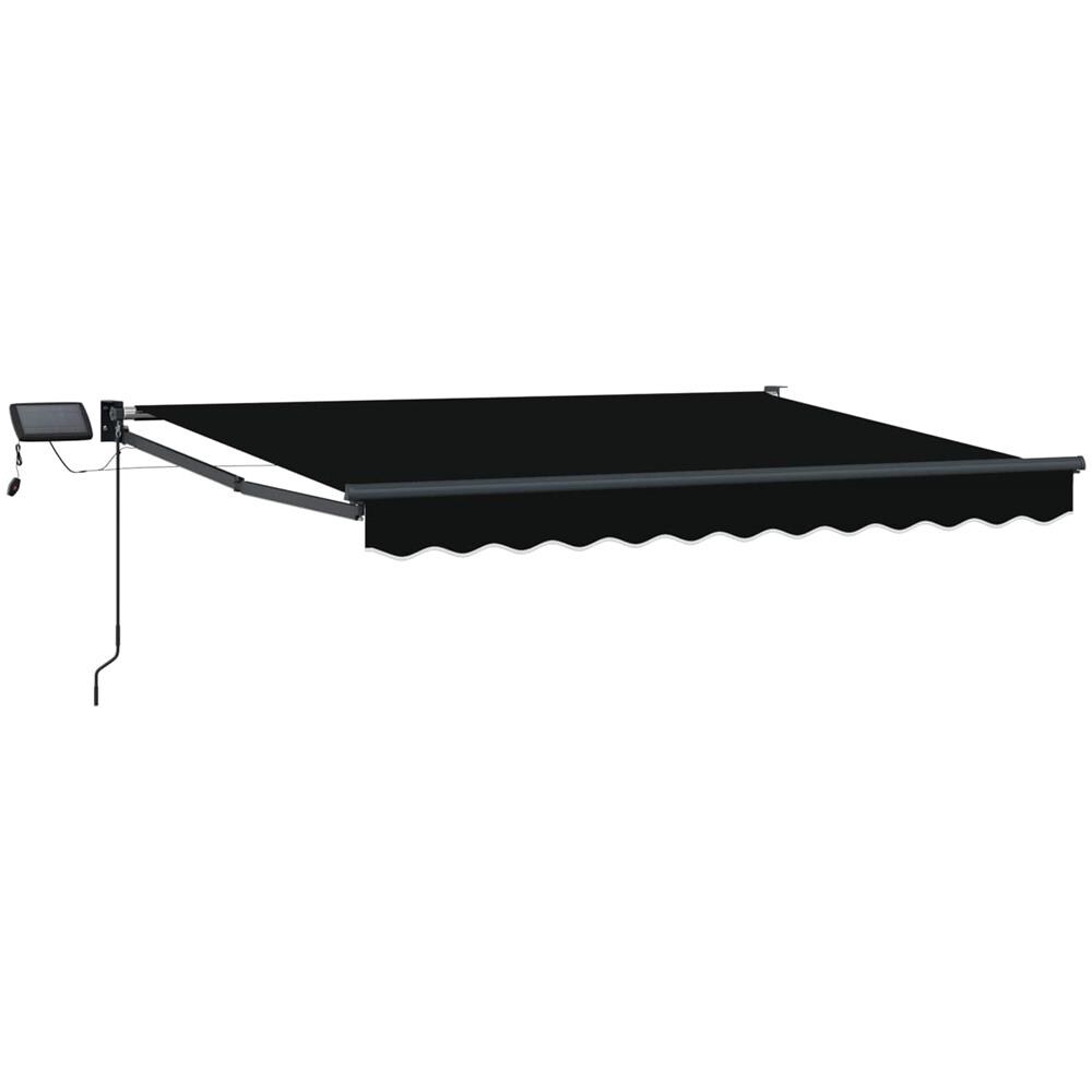Tenda retrattile manuale con LED Nero 3,5 x 2,5 m - Foto 1
