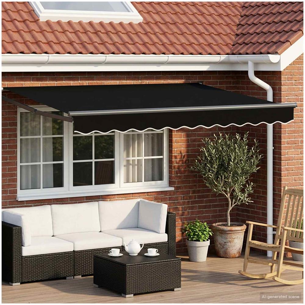 Tenda retrattile manuale con LED Nero 3,5 x 2,5 m - Foto 2