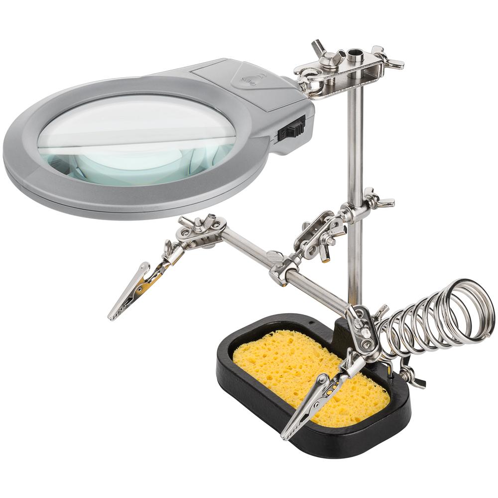 I-TOOL-SD-226 - Supporto Saldatura a Tre Bracci con Lente LED e Spugna - Foto 1