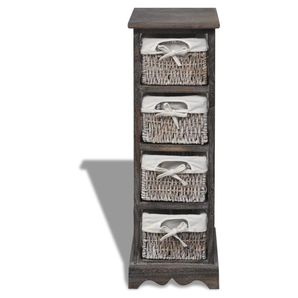 Contenitore Marrone Di Legno Con 4 Cestini Tessuti - Foto 2
