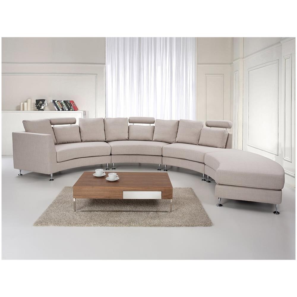 Divano Circolare 7 Posti In Tessuto Beige Rotunde - Foto 2