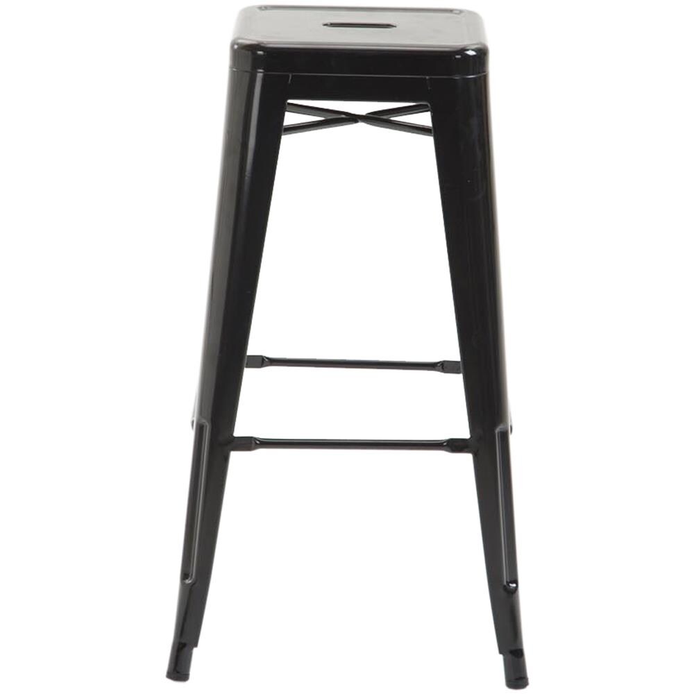 Sgabello Bar Joshua V2 in Metallo Stile Industriale - Sgabello Bancone Robusto Impilabile - Sgabello Cucina Senza Schienale I Sgabello Design H 76 cm Nero - Foto 2