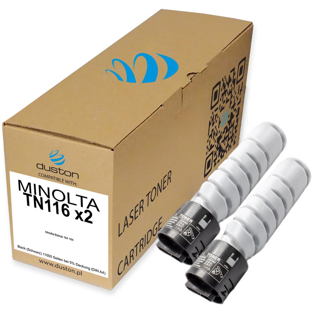 TONER COMPATIBILE - 2x Tn116x2, A1uc050 Negro Compatible Con Konica Minolta Bizhub 164 184 - Foto 2