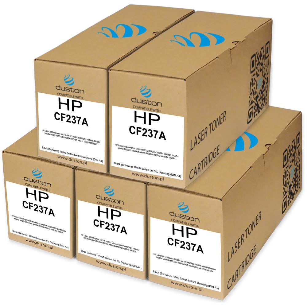 TONER - 5x Cf237a, 37a Negro Compatible Con Hp Laserjet Enterprise M631h M632zhp M607dn M607n M608dn M608n M608x M609dh M609dn M609x M631dn M631z M632fht M632h - Foto 1