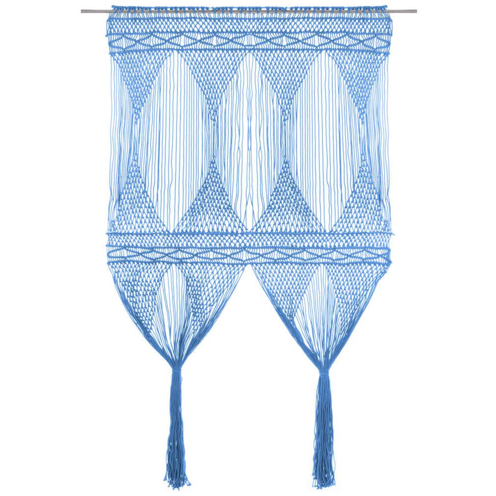 Tenda Macramè Blu 140x240 cm in Cotone - Foto 1