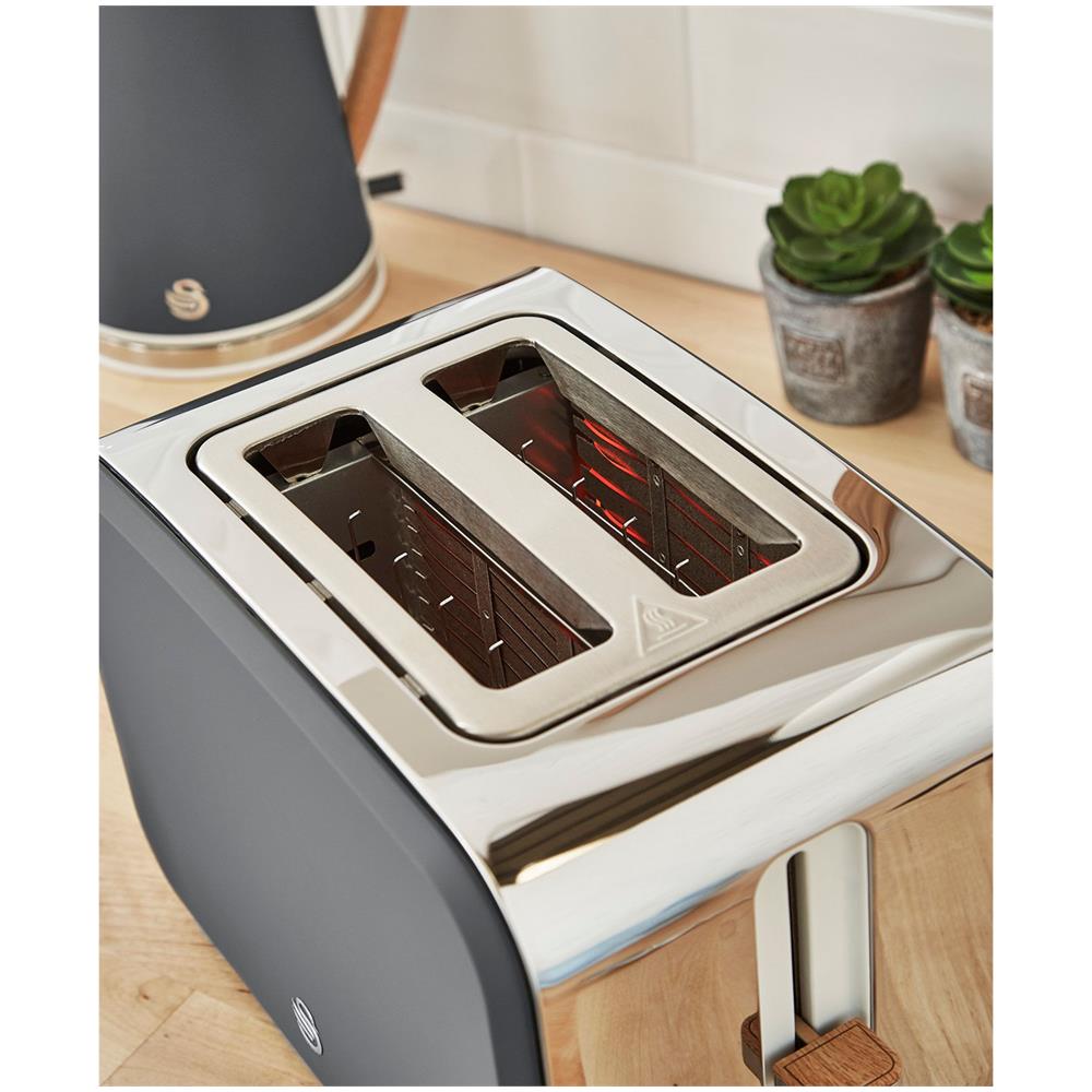 Nordic STRP1060 Set da Colazione Microonde 20 Litri 800 W + Tostapane a 2 Fette 900 W + Bollitore Elettrico 1,7 L 2200 W Colore Grigio - Foto 8