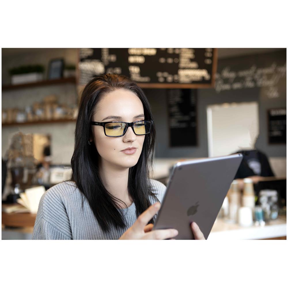 Occhiali Videogiochi E Computer | Modello: Vertex- Leggi Forza +2.5, Colore Del Cornice: Onyx, Tinta De Lenti: Ambra (blocca 65% Luce Blu E 100% Uv Luce) | Luce Blu Bloccanti | Lente Brevettata - Foto 8